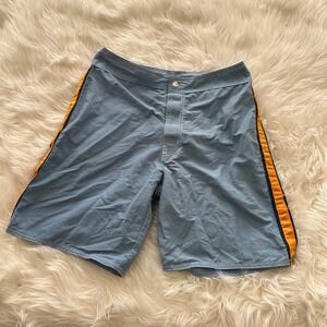 CYA  C-YA blue nylon vintage swim trunks board shorts jams  sz 32 bathing